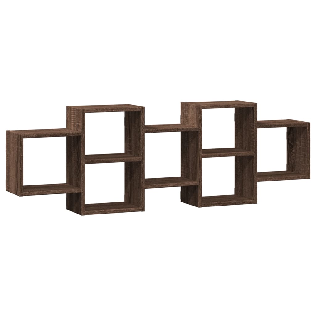 Étagère murale chêne marron 129x18x42 cm bois d'ingénierie - XIOS