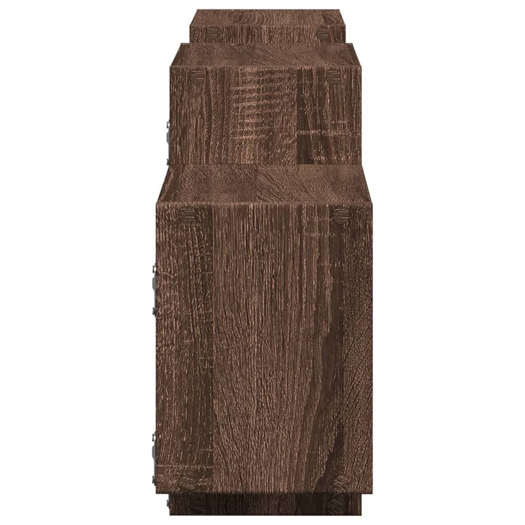 Étagère murale chêne marron 129x18x42 cm bois d'ingénierie - XIOS