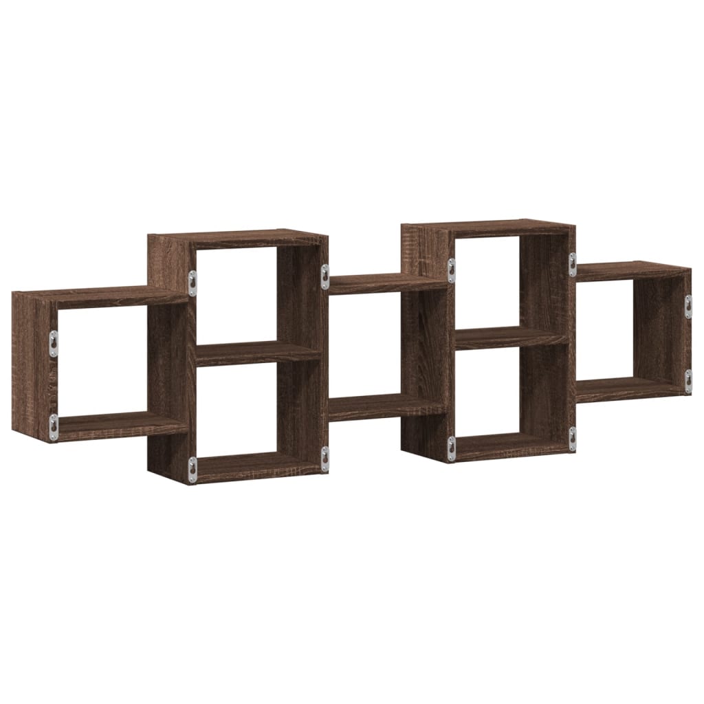 Étagère murale chêne marron 129x18x42 cm bois d'ingénierie - XIOS