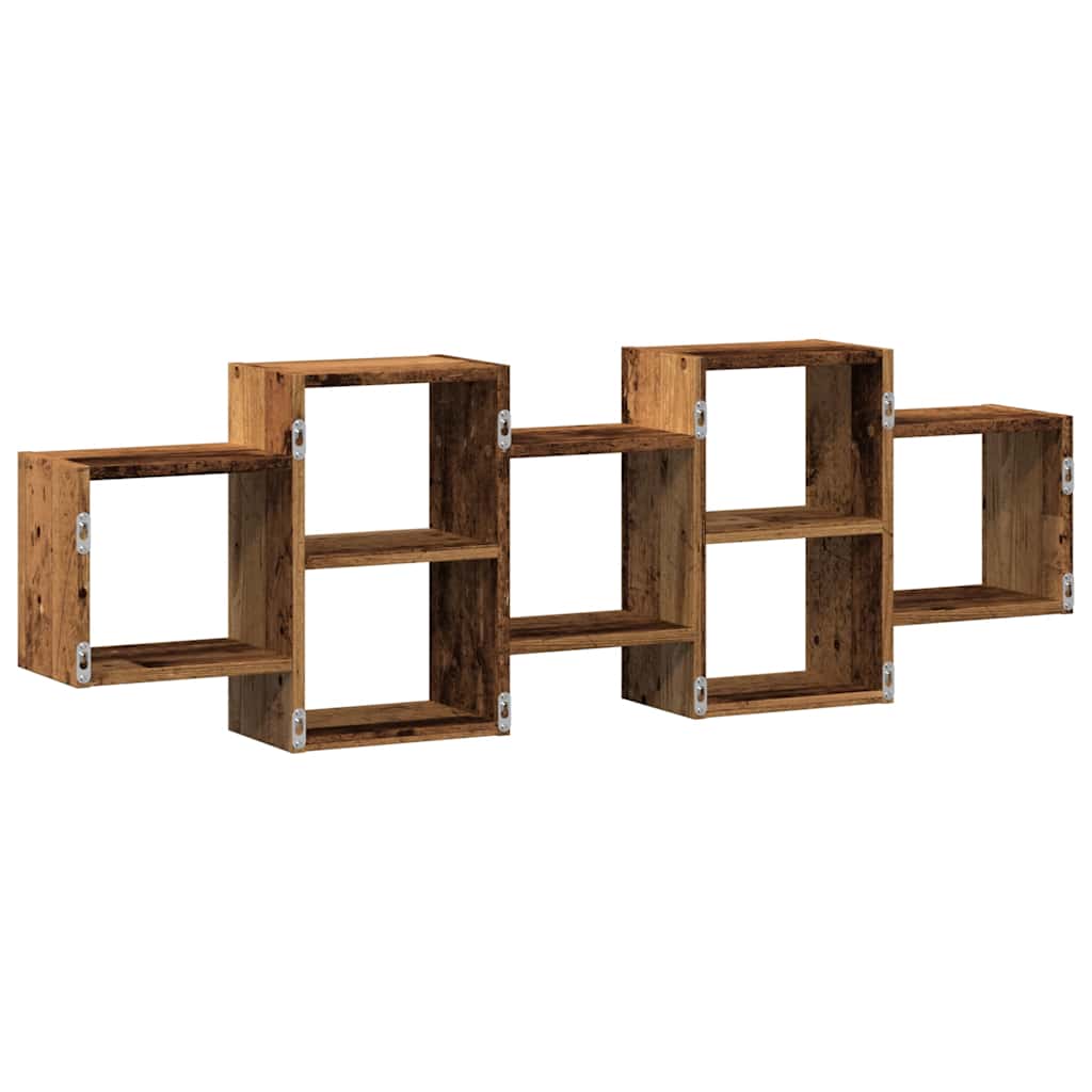 Étagère murale vieux bois 129x18x42 cm bois d'ingénierie - XIOS