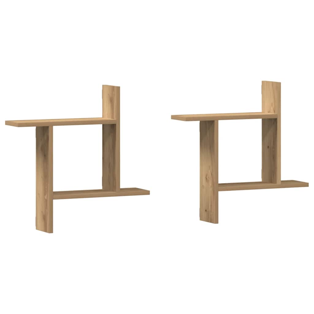 Étagères murales 2 pcs chêne artisanal bois d'ingénierie - XIOS