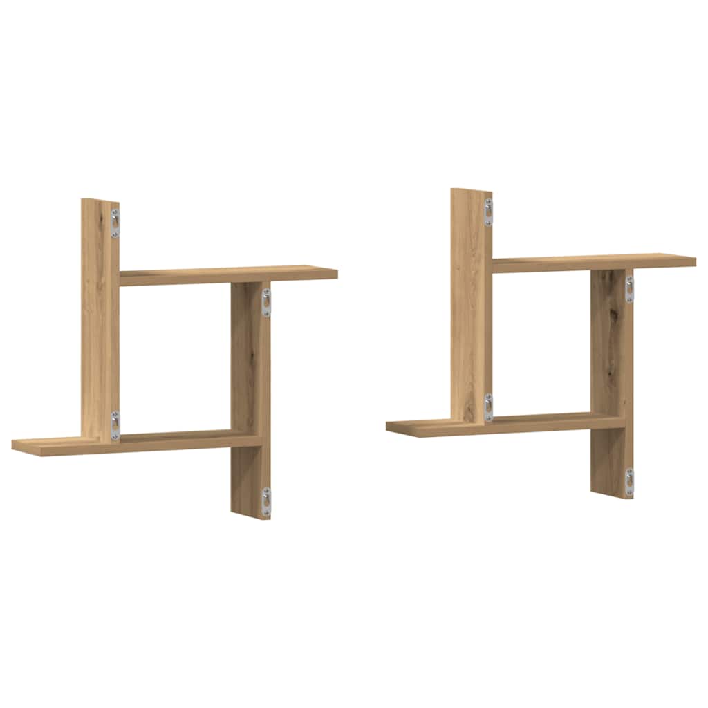 Étagères murales 2 pcs chêne artisanal bois d'ingénierie - XIOS