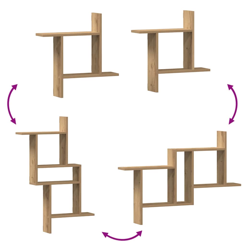 Étagères murales 2 pcs chêne artisanal bois d'ingénierie - XIOS