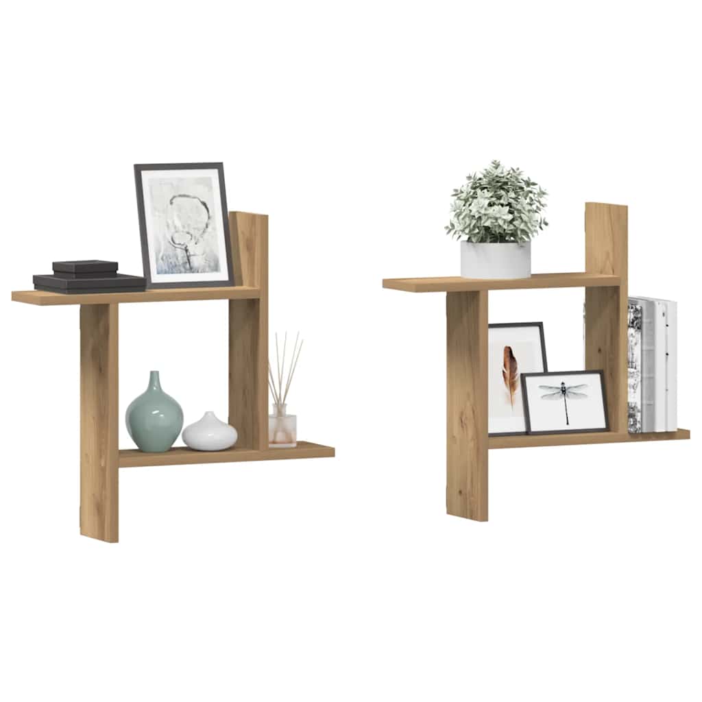 Étagères murales 2 pcs chêne artisanal bois d'ingénierie - XIOS