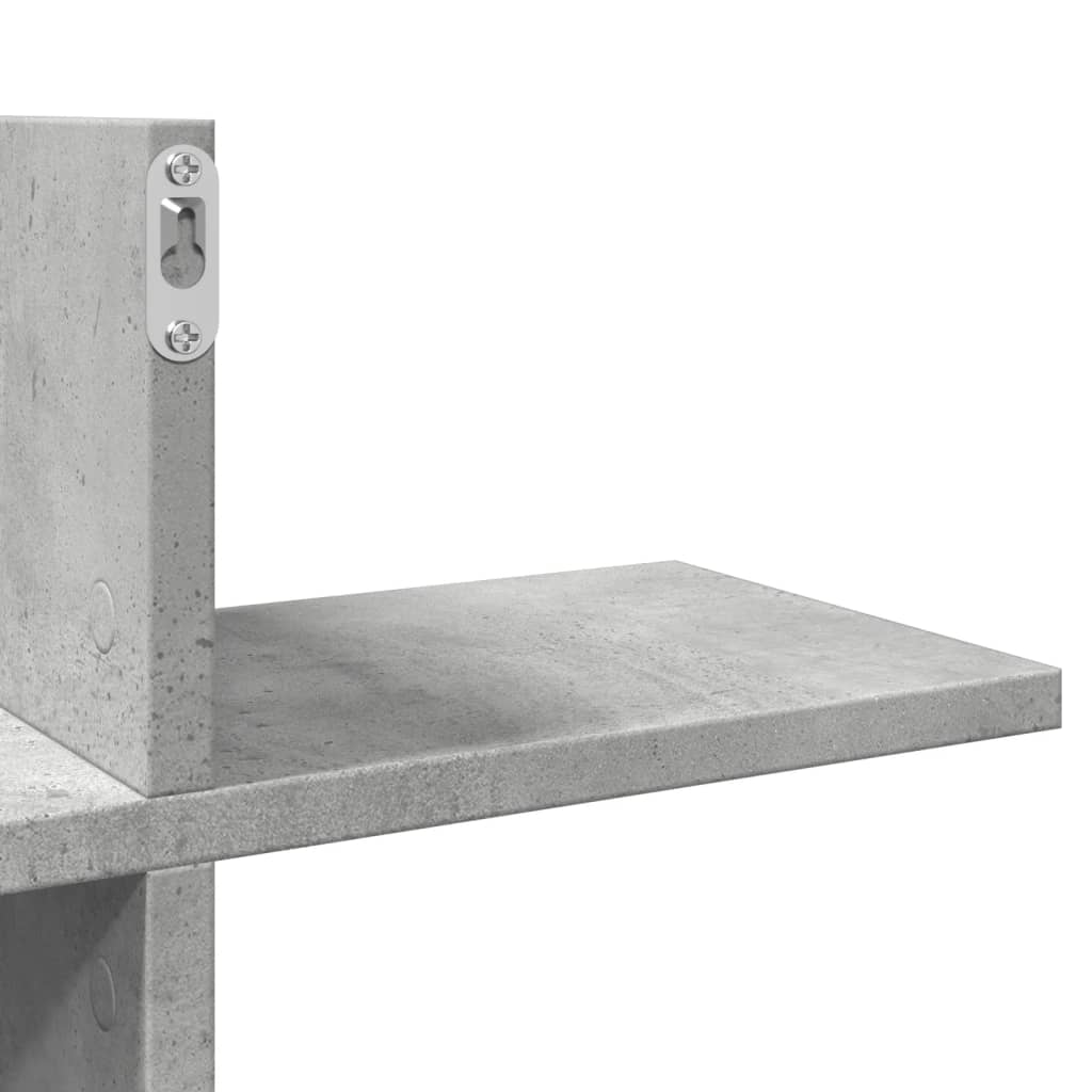 Étagère murale gris béton 124,5x18x60,5 cm bois d'ingénierie - XIOS
