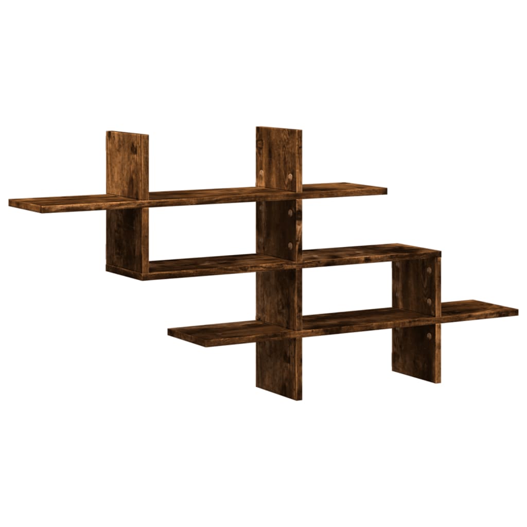 Étagère murale chêne fumé 124,5x18x60,5 cm bois d'ingénierie - XIOS