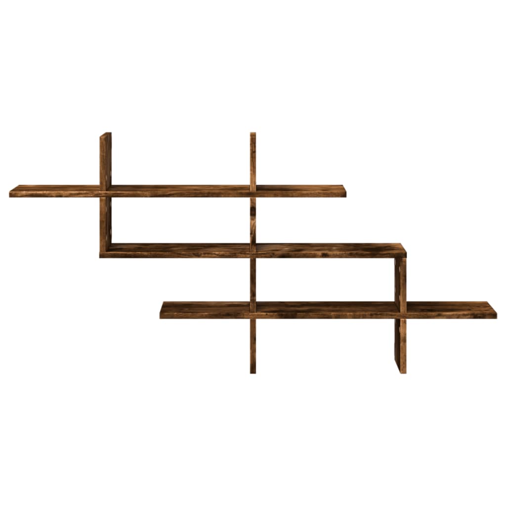 Étagère murale chêne fumé 124,5x18x60,5 cm bois d'ingénierie - XIOS