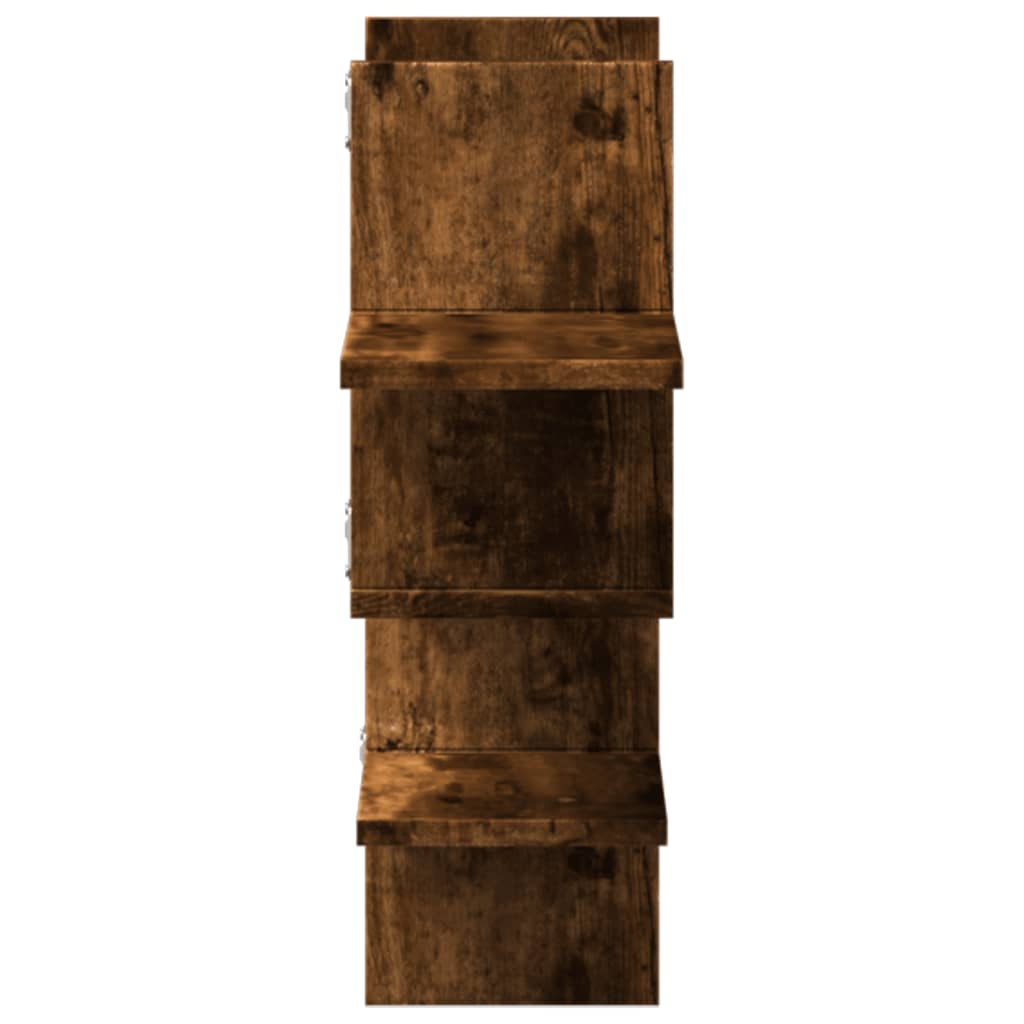 Étagère murale chêne fumé 124,5x18x60,5 cm bois d'ingénierie - XIOS