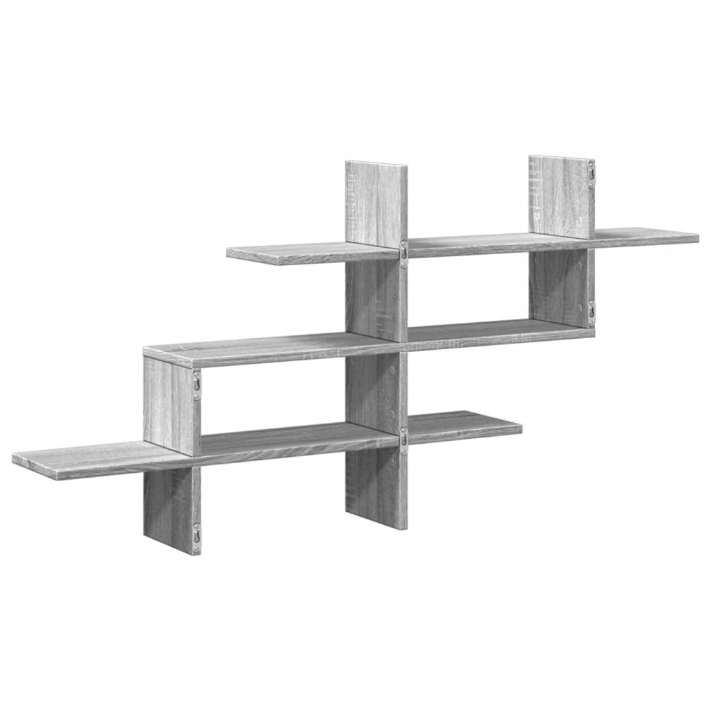 Étagère murale sonoma gris 124,5x18x60,5 cm bois d'ingénierie - XIOS