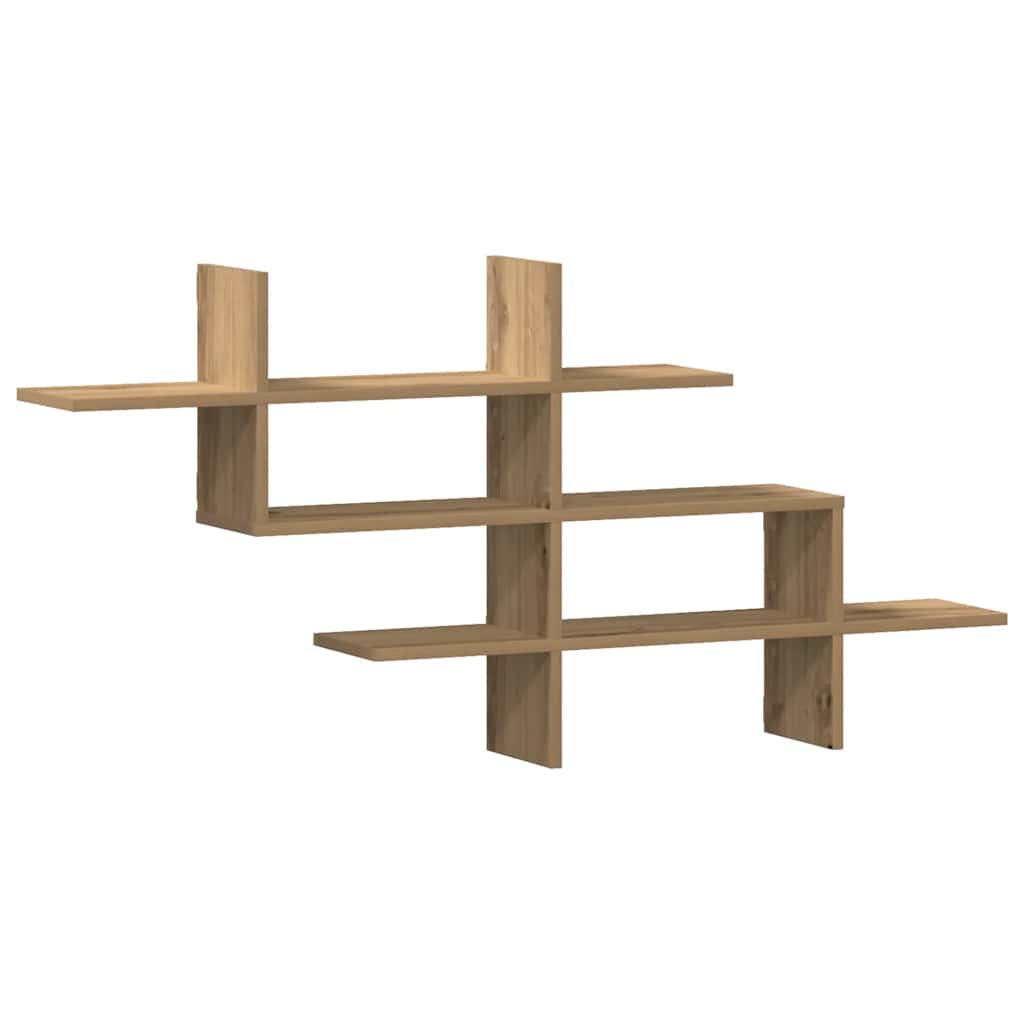 Étagère murale chêne artisanal 124,5x18x60,5 cm bois ingénierie - XIOS
