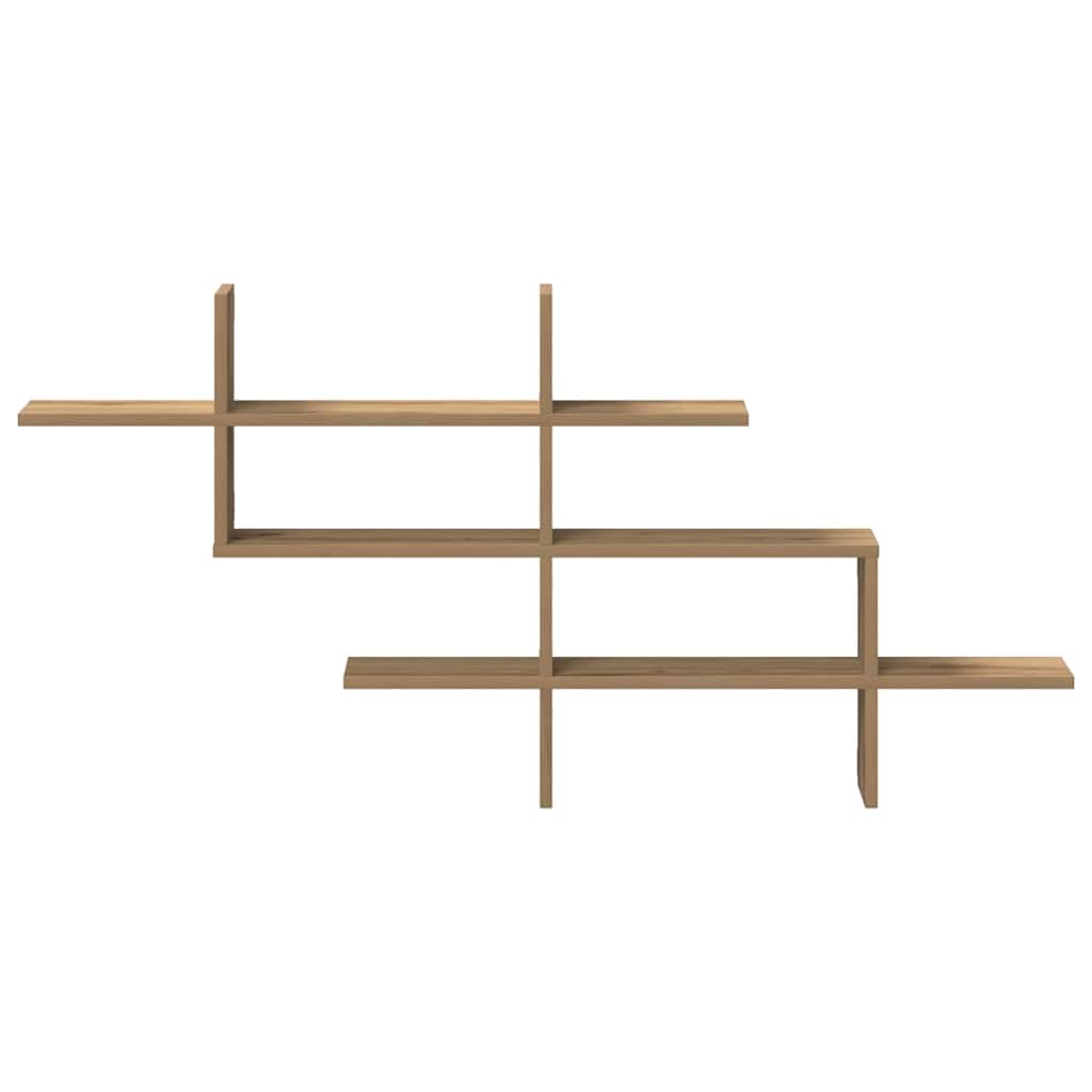 Étagère murale chêne artisanal 124,5x18x60,5 cm bois ingénierie - XIOS
