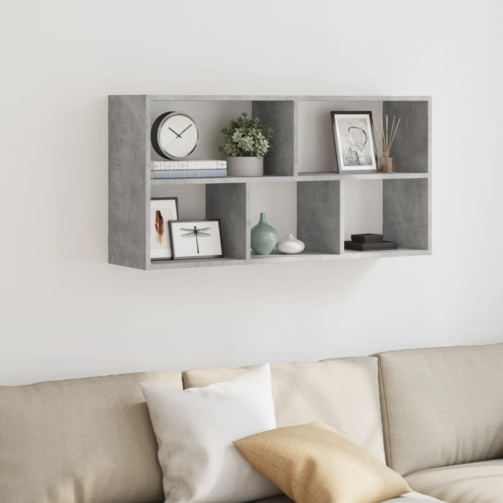 Étagère murale gris béton 100x25x50 cm bois d'ingénierie - XIOS
