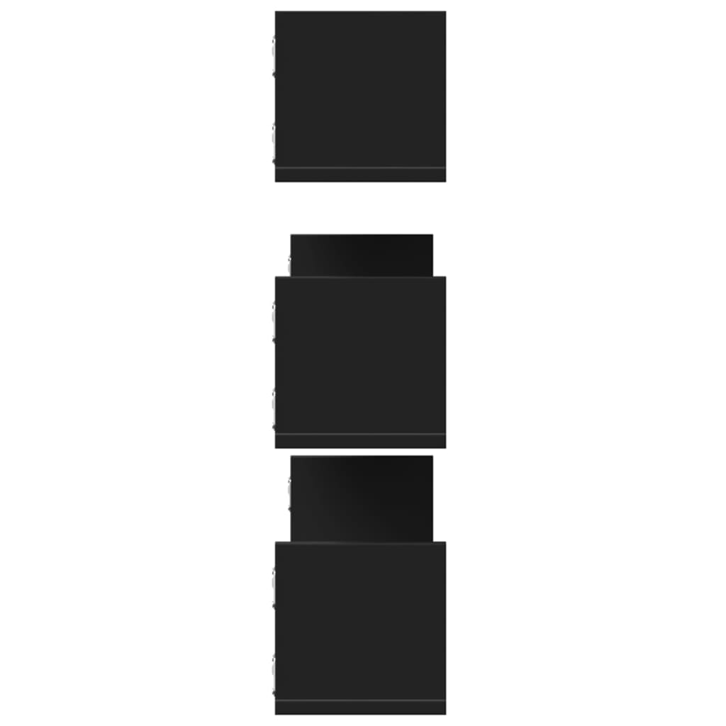 Étagères murales 3 pcs noir 80x18x18 cm bois d'ingénierie - XIOS