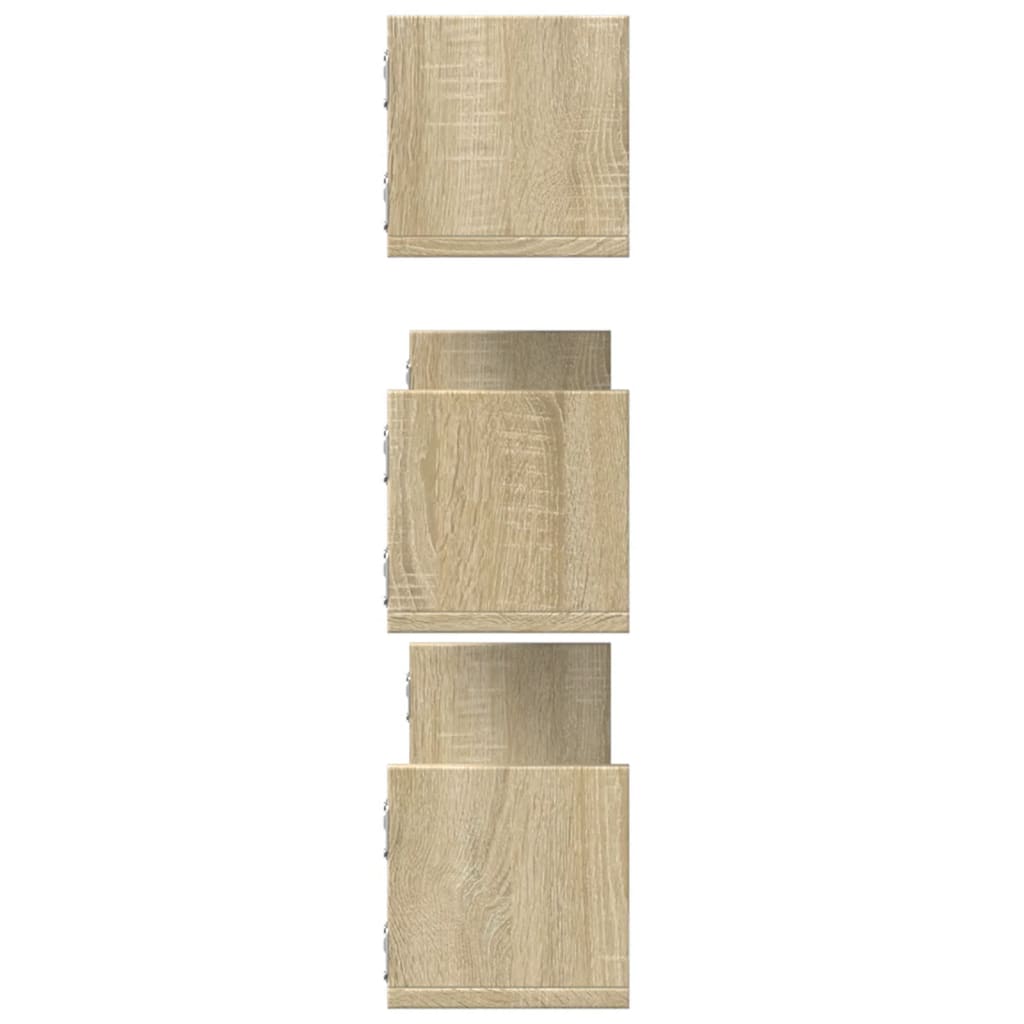 Étagères murales 3pcs chêne sonoma 80x18x18cm bois d'ingénierie - XIOS
