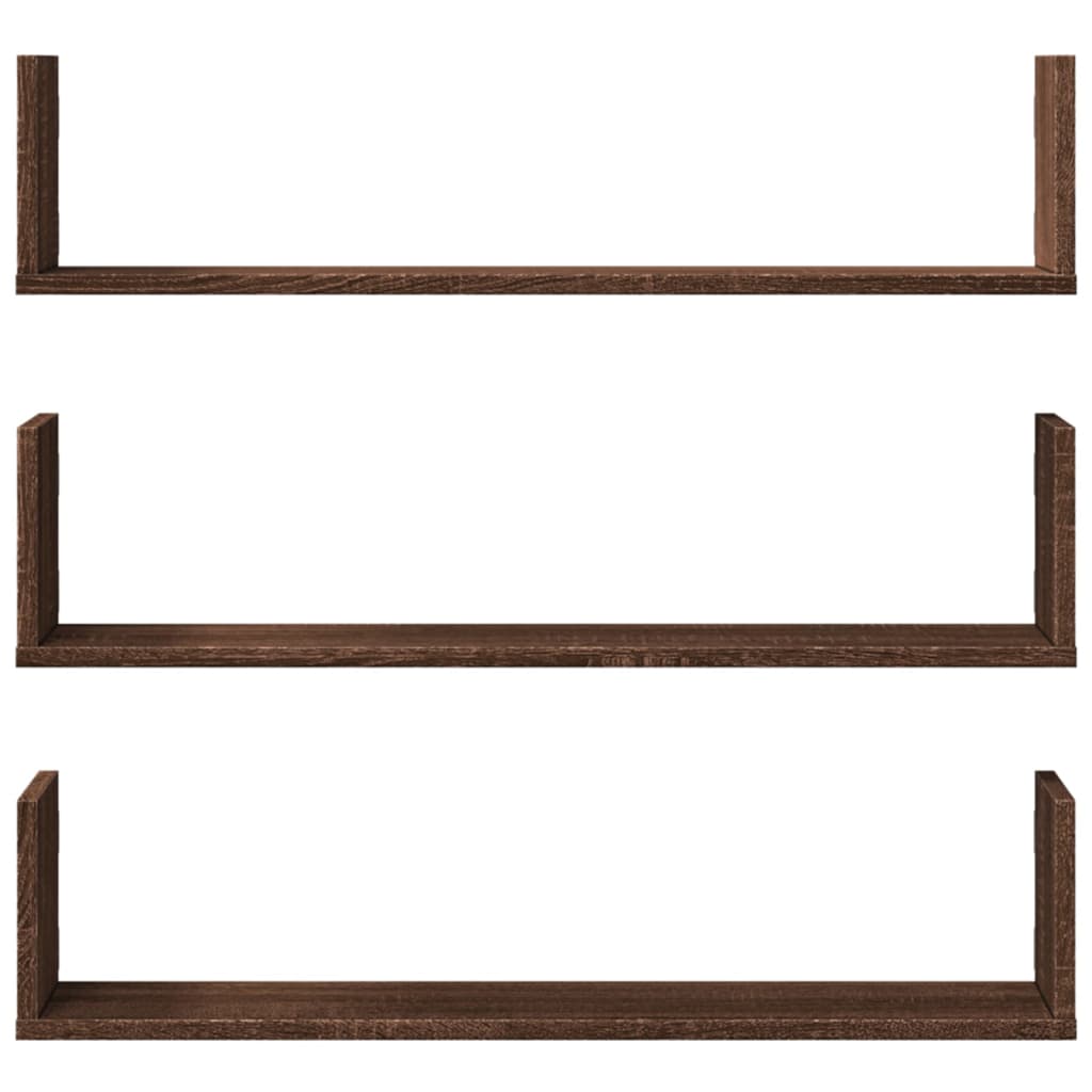 Étagères murales 3pcs chêne marron 80x18x18cm bois d'ingénierie - XIOS