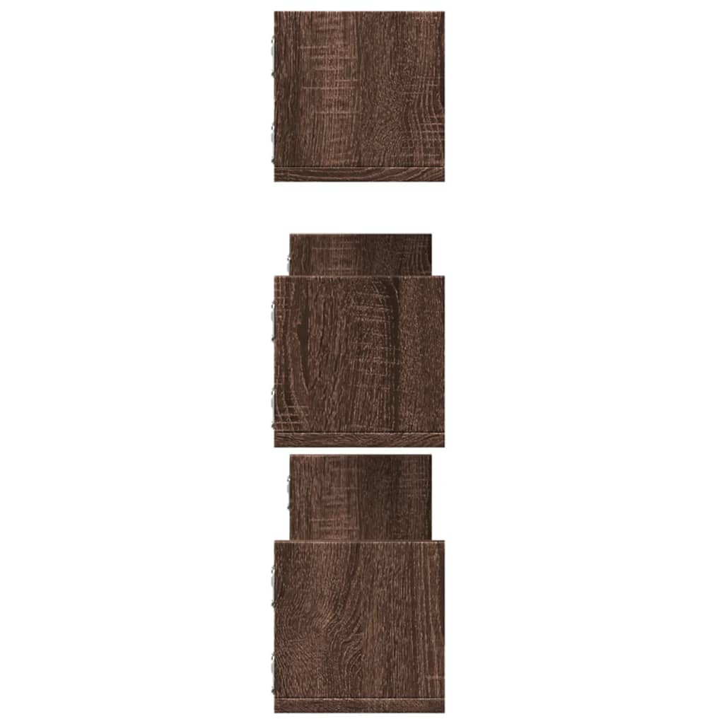 Étagères murales 3pcs chêne marron 80x18x18cm bois d'ingénierie - XIOS