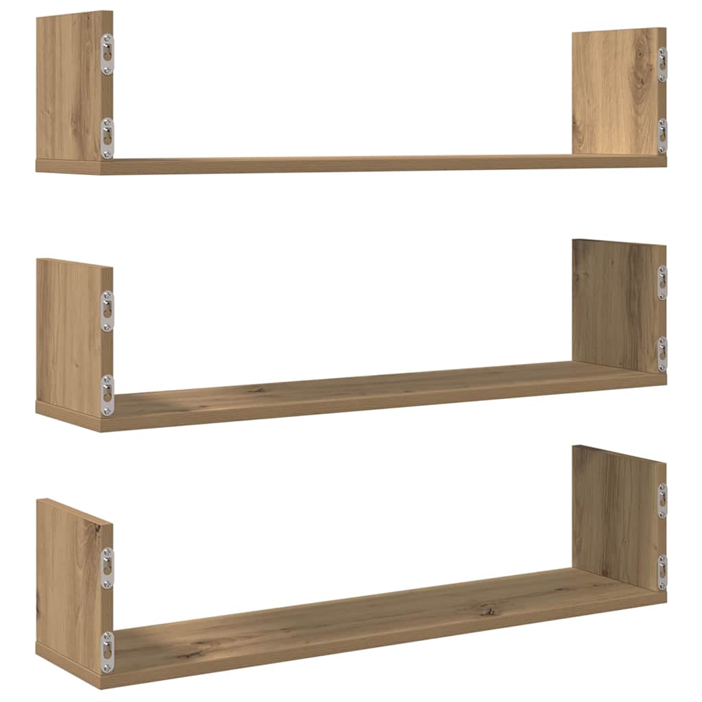 Étagères murales 3 pcs chêne artisanal bois d'ingénierie - XIOS
