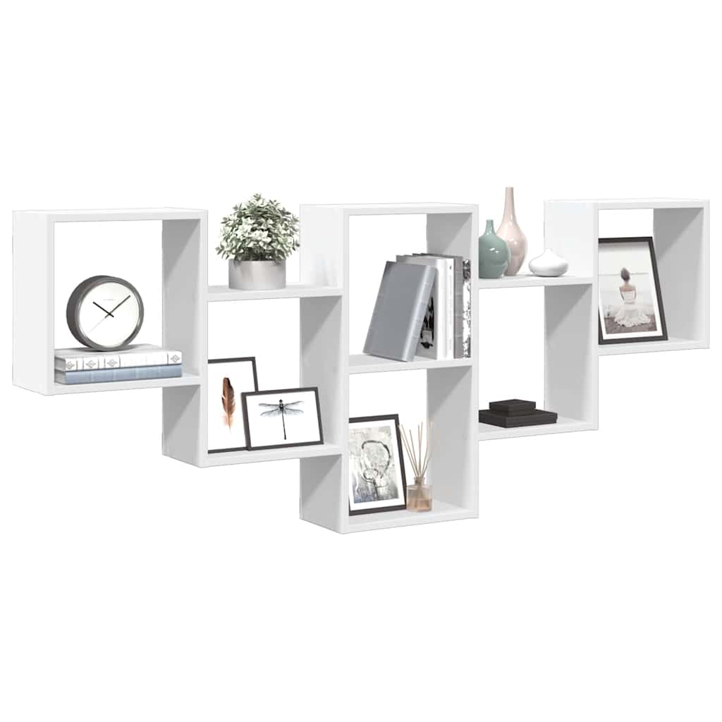 Étagère murale blanc 159x18x66 cm bois d'ingénierie - XIOS