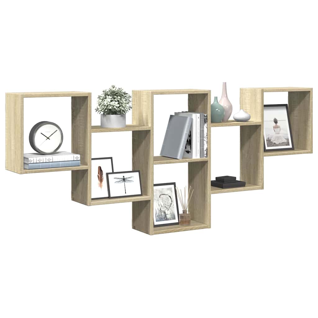 Étagère murale chêne sonoma 159x18x66 cm bois d'ingénierie - XIOS