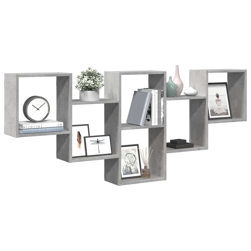 Étagère murale gris béton 159x18x66 cm bois d'ingénierie - XIOS