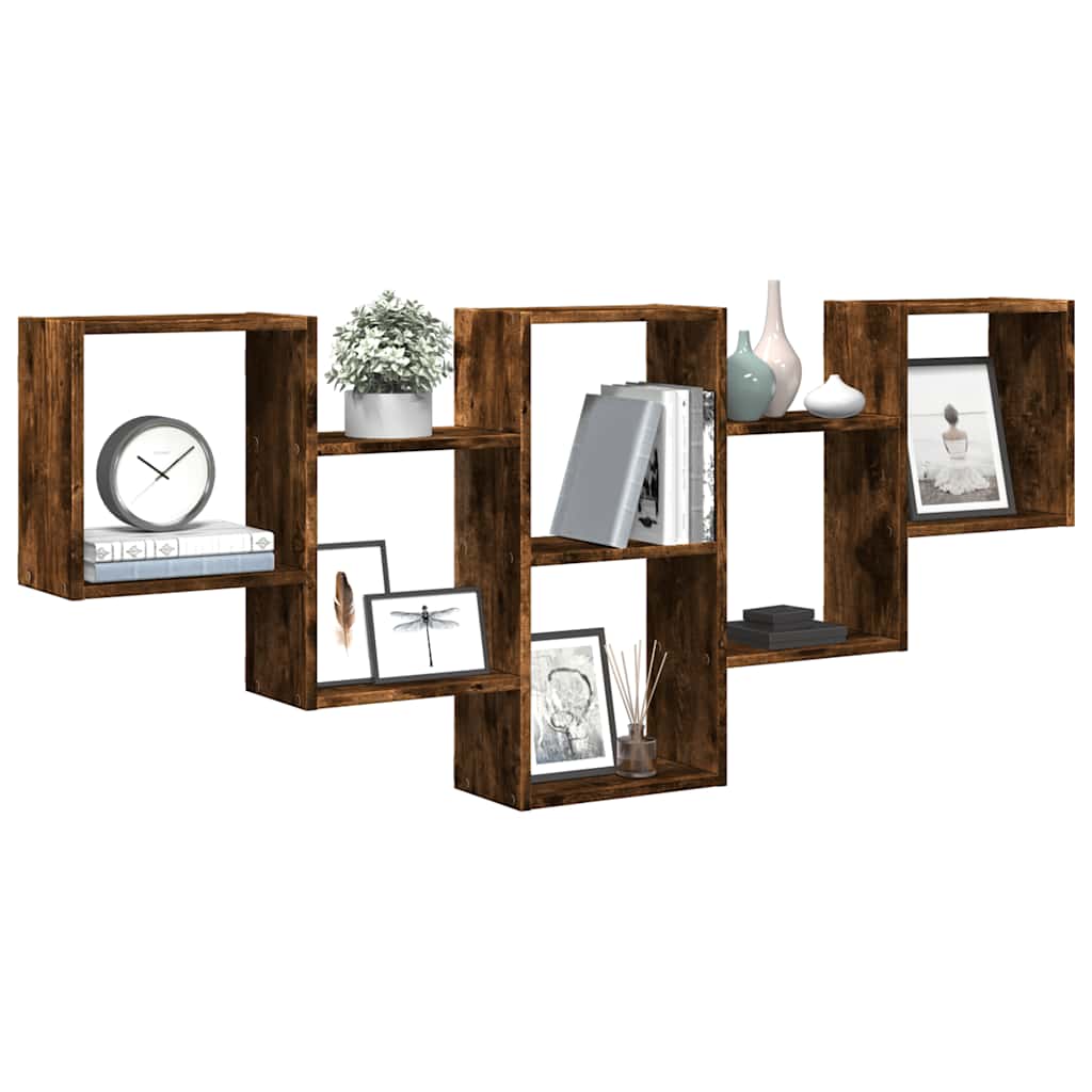 Étagère murale chêne fumé 159x18x66 cm bois d'ingénierie - XIOS