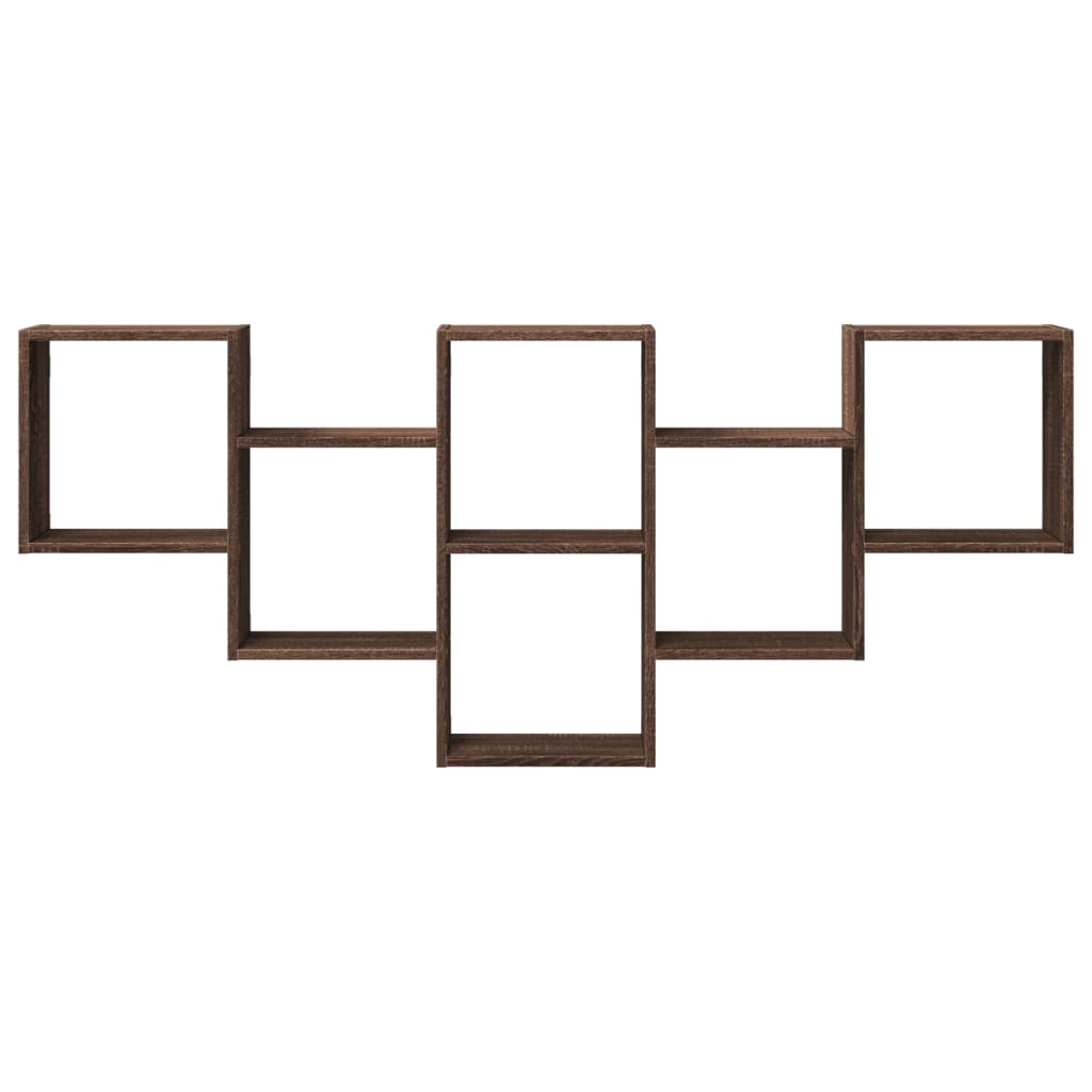 Étagère murale chêne marron 159x18x66 cm bois d'ingénierie - XIOS