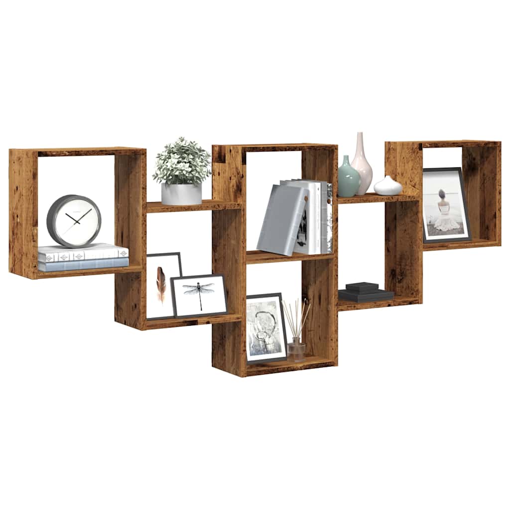 Étagère murale vieux bois 159x18x66 cm bois d'ingénierie - XIOS