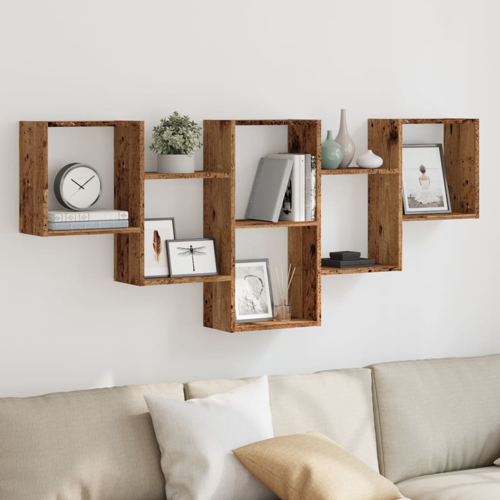 Étagère murale vieux bois 159x18x66 cm bois d'ingénierie - XIOS