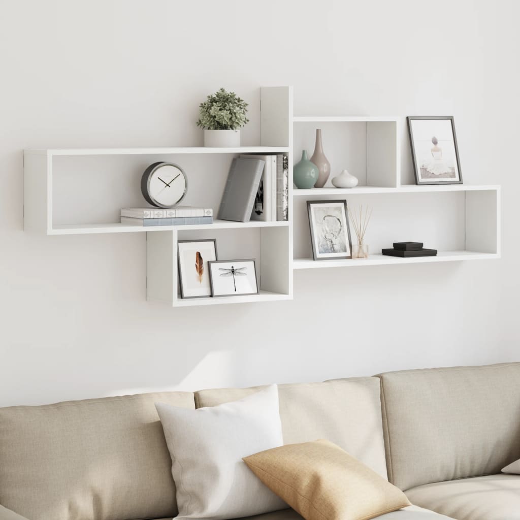 Étagère murale blanc 167,5x18x68 cm bois d'ingénierie - XIOS