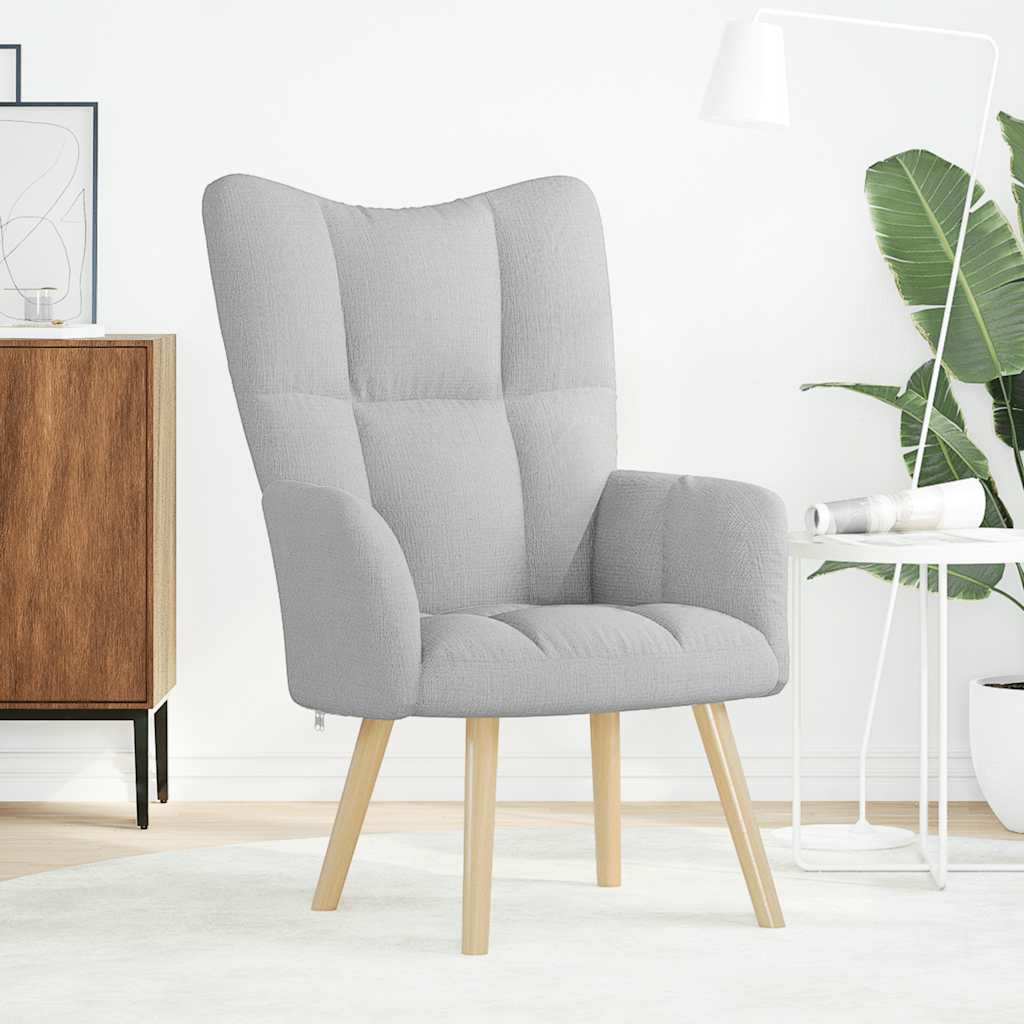 Chaise de relaxation gris nuage tissu