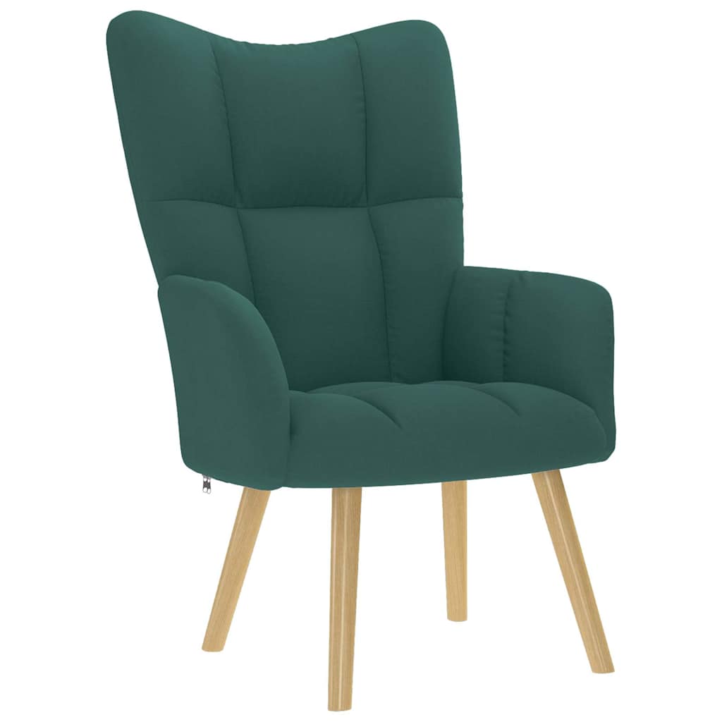 Chaise de relaxation Vert foncé Tissu