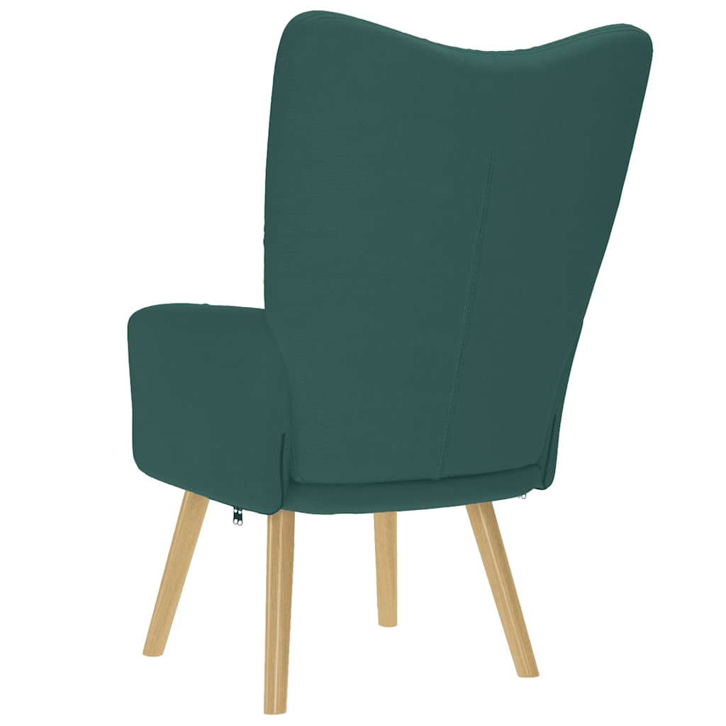 Chaise de relaxation Vert foncé Tissu