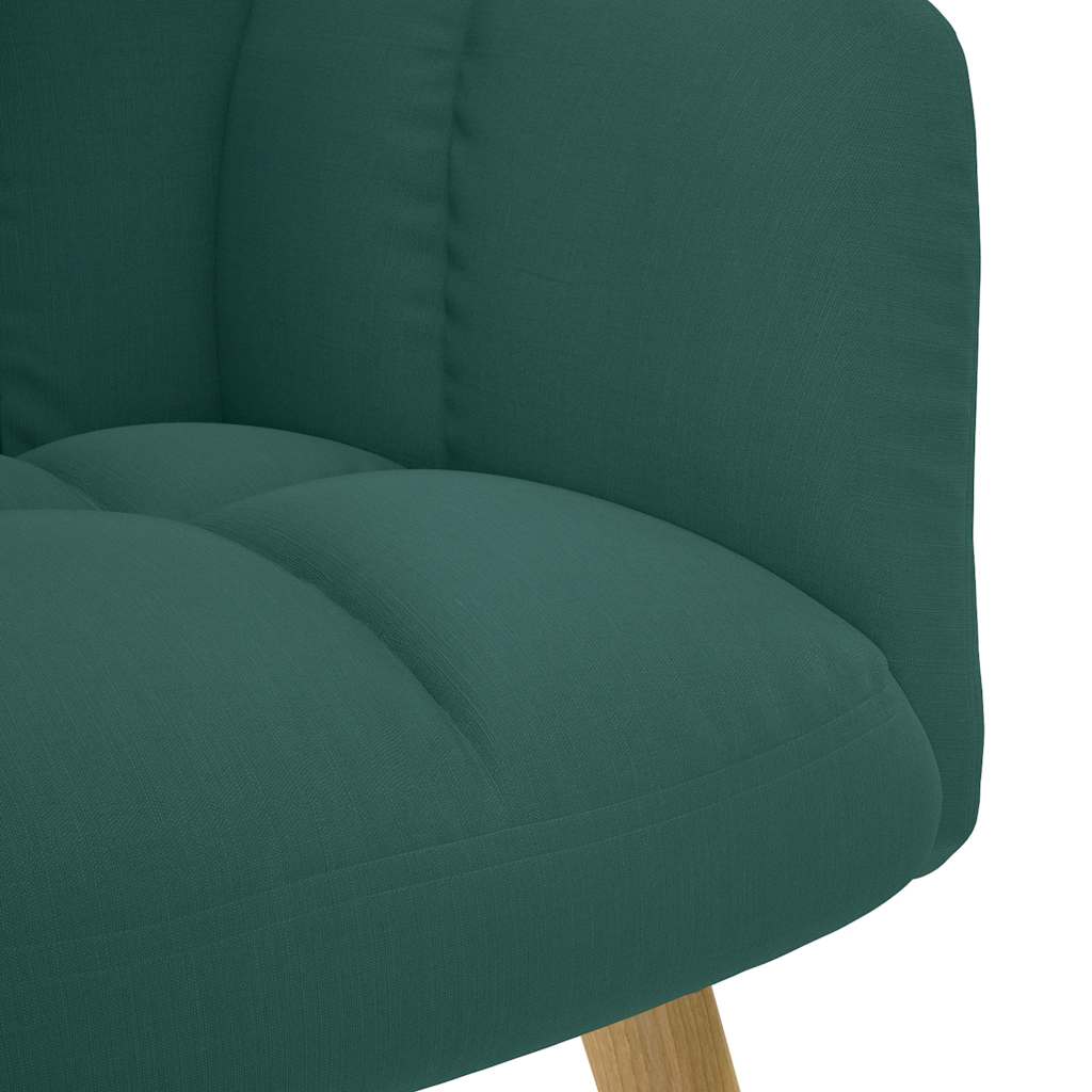 Chaise de relaxation Vert foncé Tissu