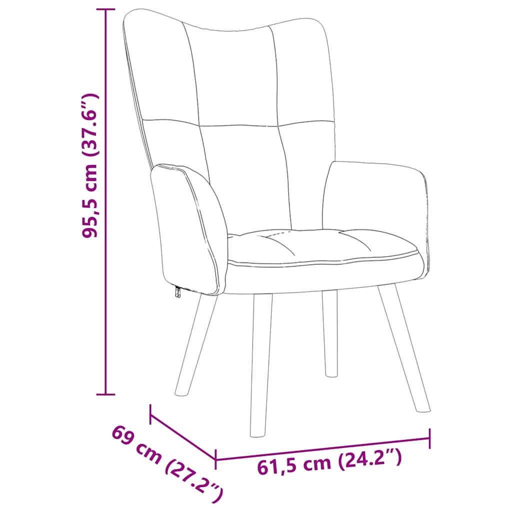 Chaise de relaxation Taupe Tissu