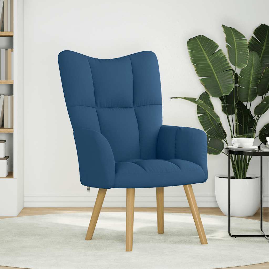 Chaise de relaxation Bleu Tissu