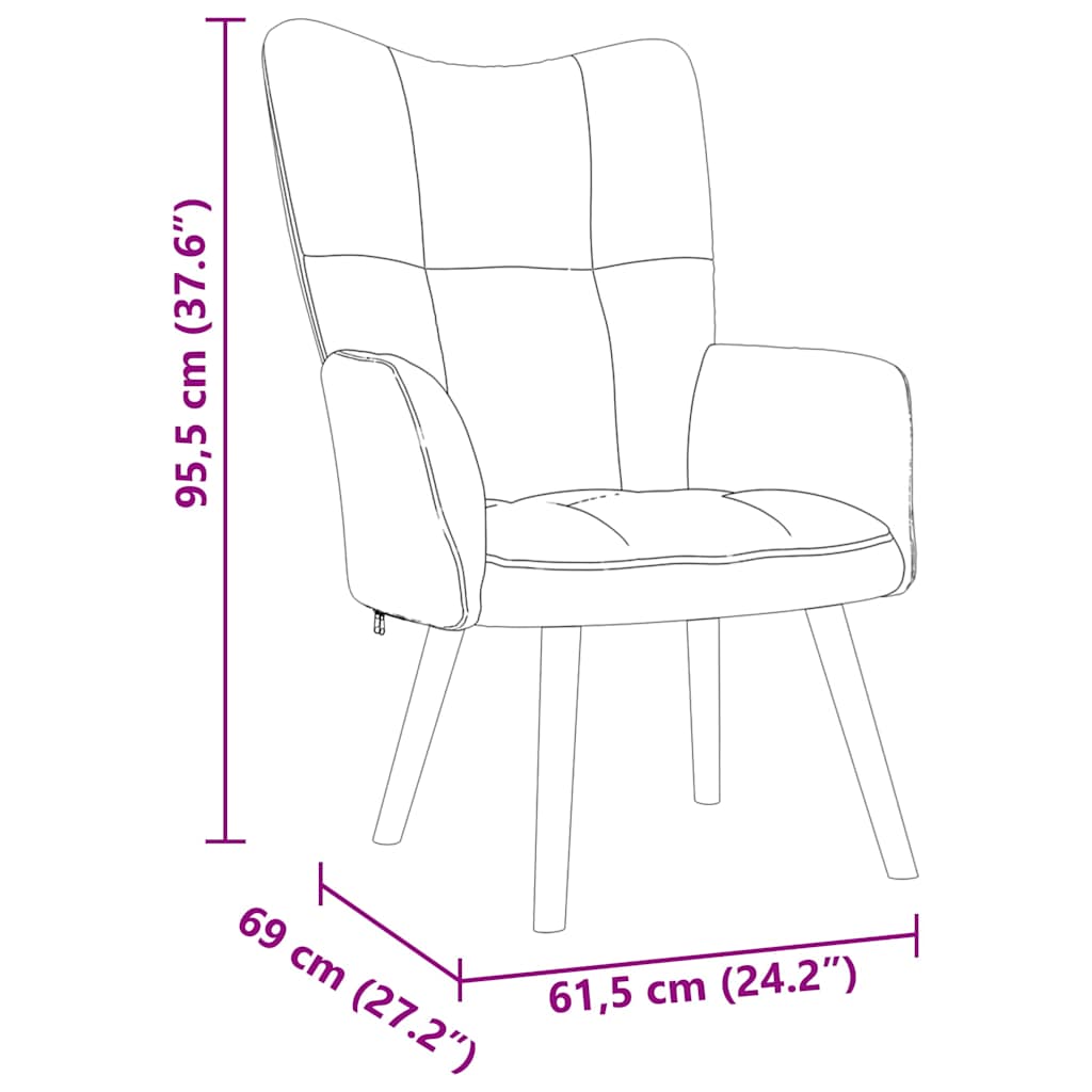 Chaise de relaxation Bleu Tissu