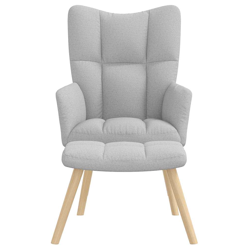 Chaise de relaxation avec repose-pieds gris nuage tissu - XIOS