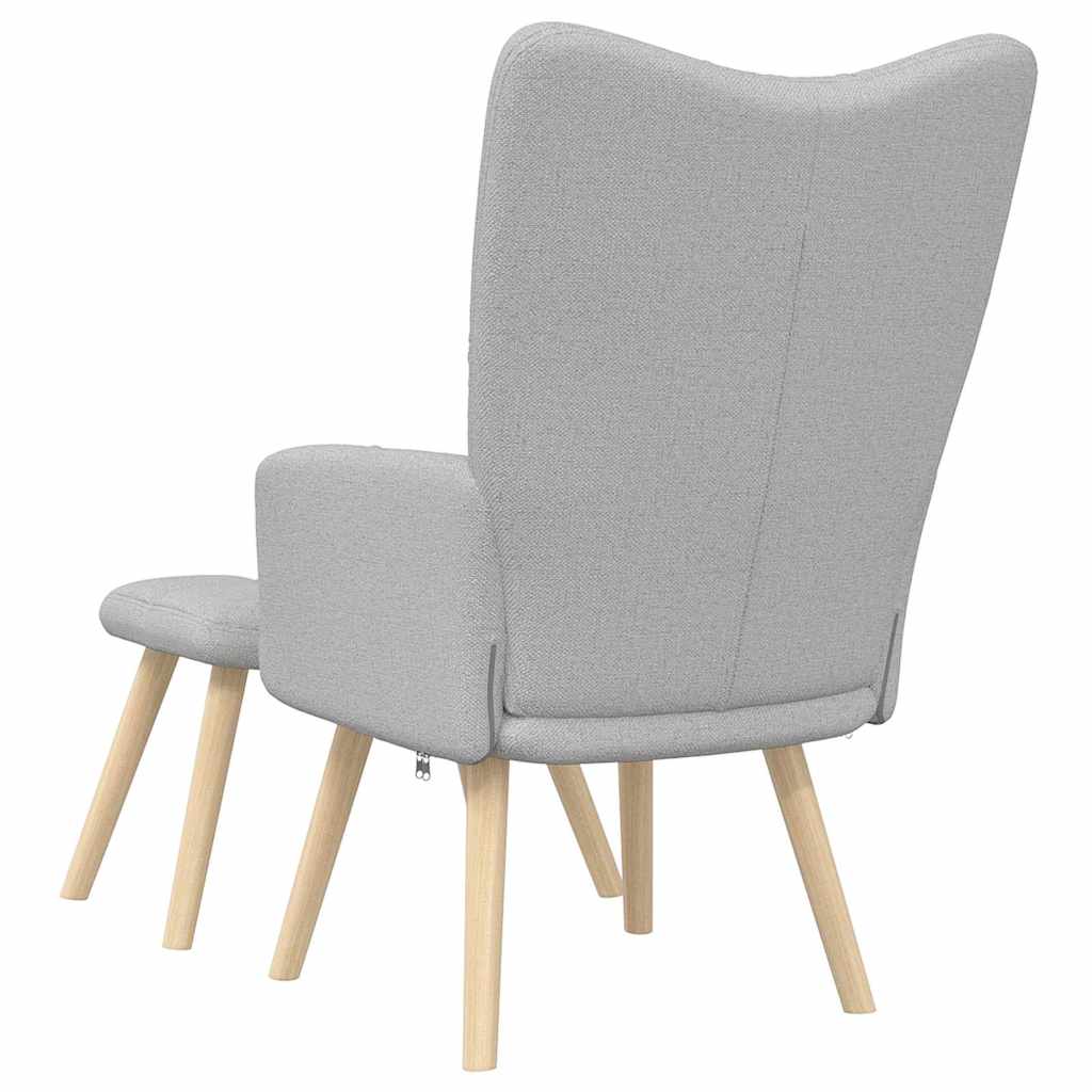 Chaise de relaxation avec repose-pieds gris nuage tissu - XIOS