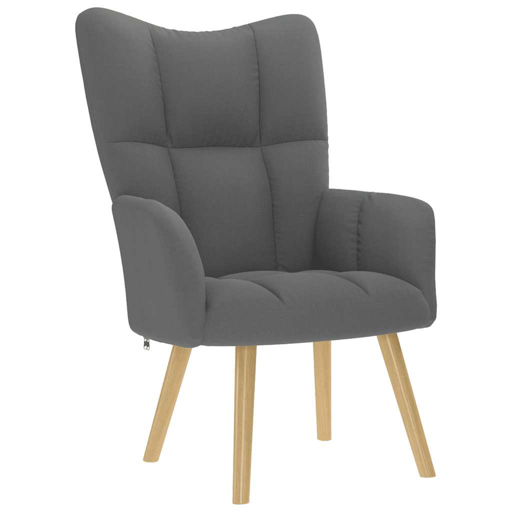Chaise de relaxation avec repose-pied Gris foncé Tissu - XIOS
