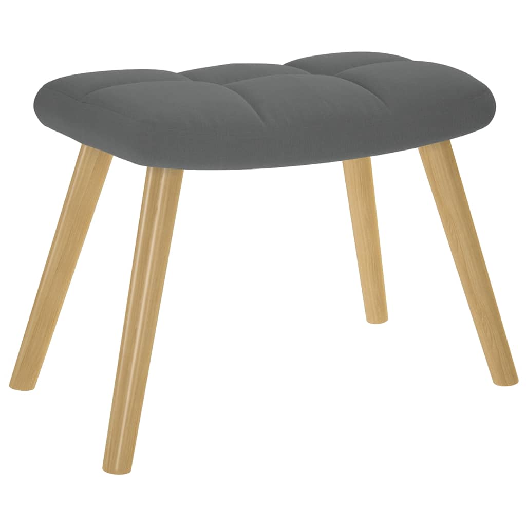 Chaise de relaxation avec repose-pied Gris foncé Tissu - XIOS