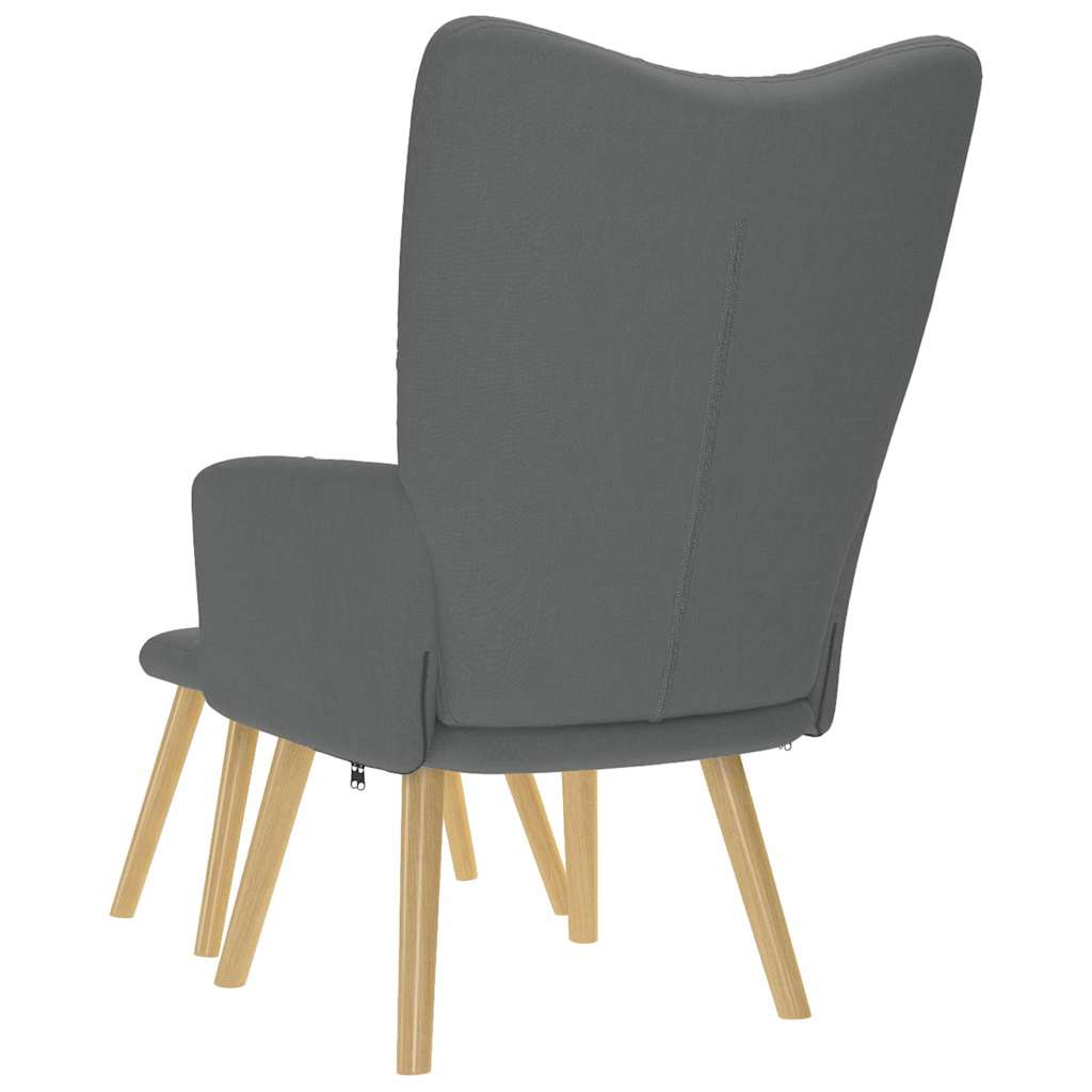 Chaise de relaxation avec repose-pied Gris foncé Tissu - XIOS