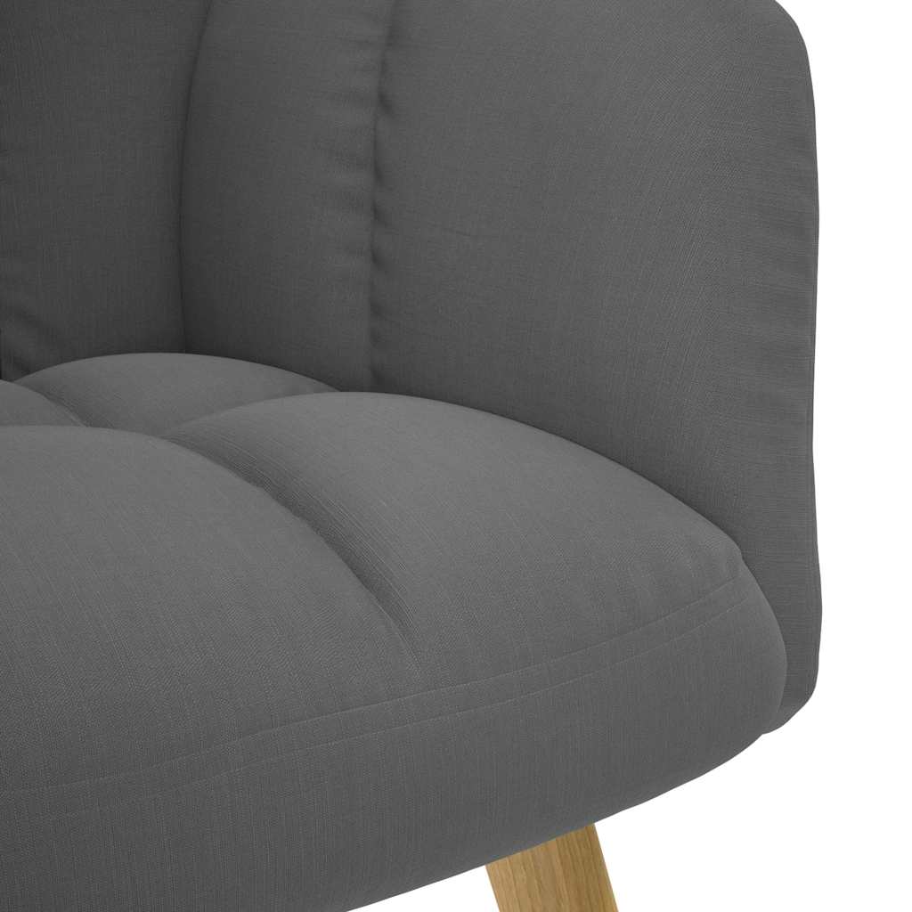 Chaise de relaxation avec repose-pied Gris foncé Tissu - XIOS
