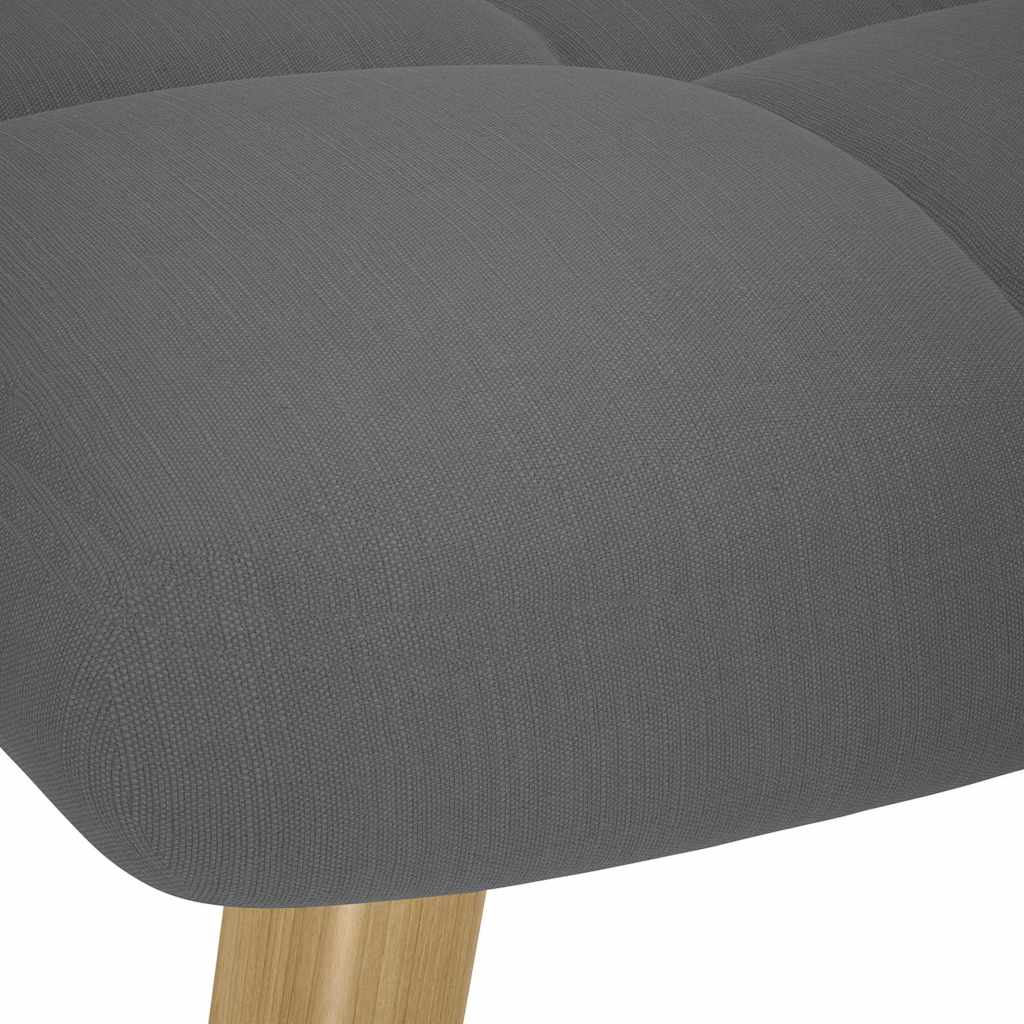Chaise de relaxation avec repose-pied Gris foncé Tissu - XIOS