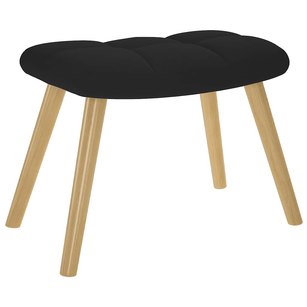 Chaise de relaxation avec repose-pied Noir Tissu - XIOS