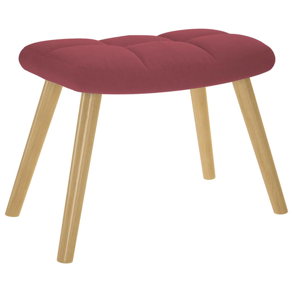Chaise de relaxation avec repose-pied Rouge bordeaux Tissu - XIOS