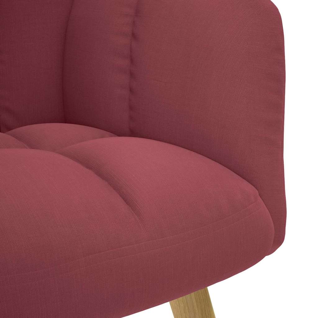 Chaise de relaxation avec repose-pied Rouge bordeaux Tissu - XIOS
