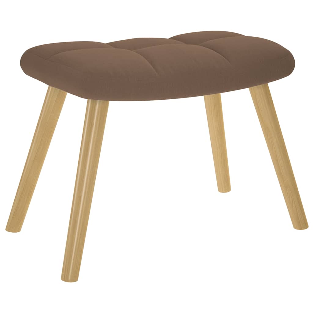 Chaise de relaxation avec repose-pied Marron Tissu