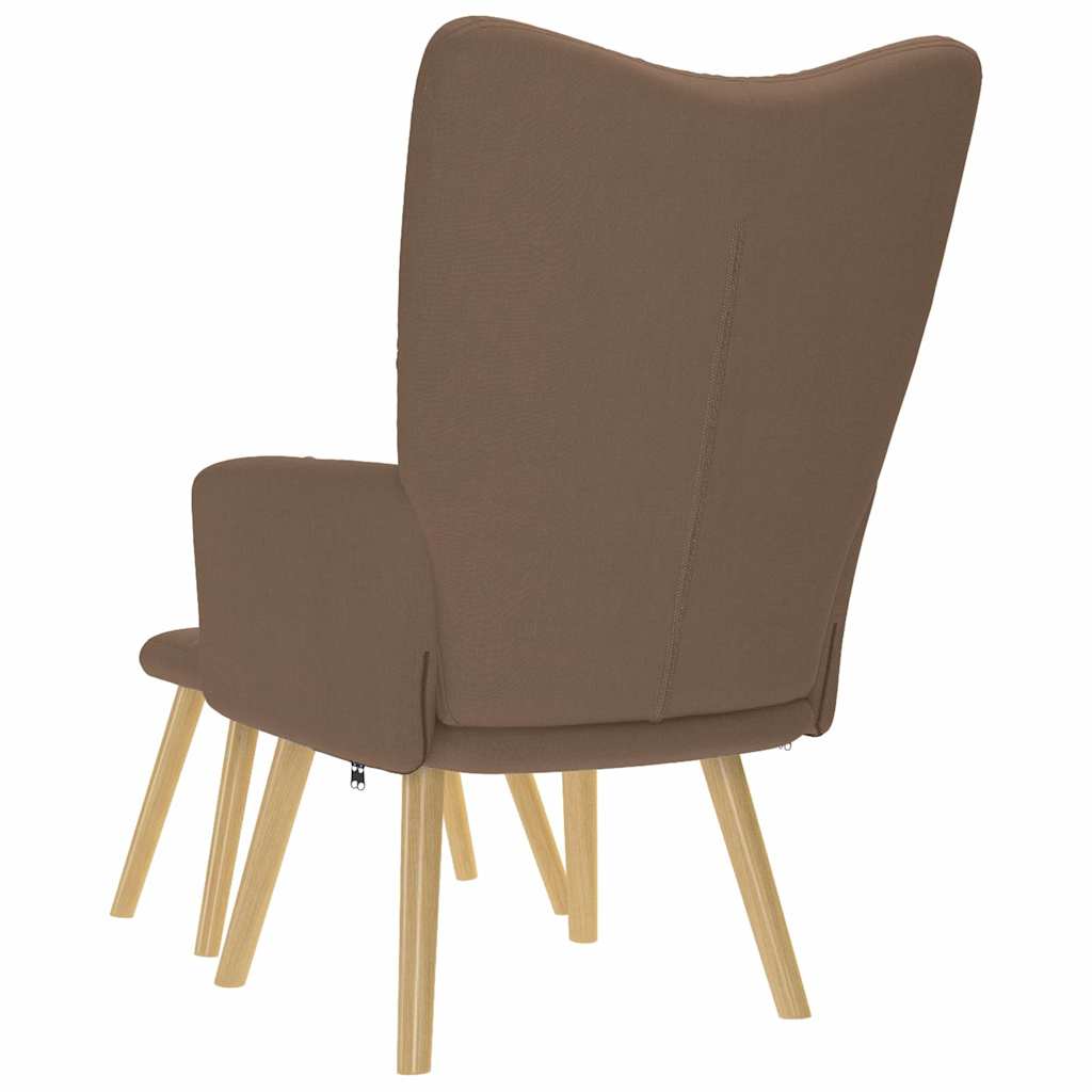 Chaise de relaxation avec repose-pied Marron Tissu