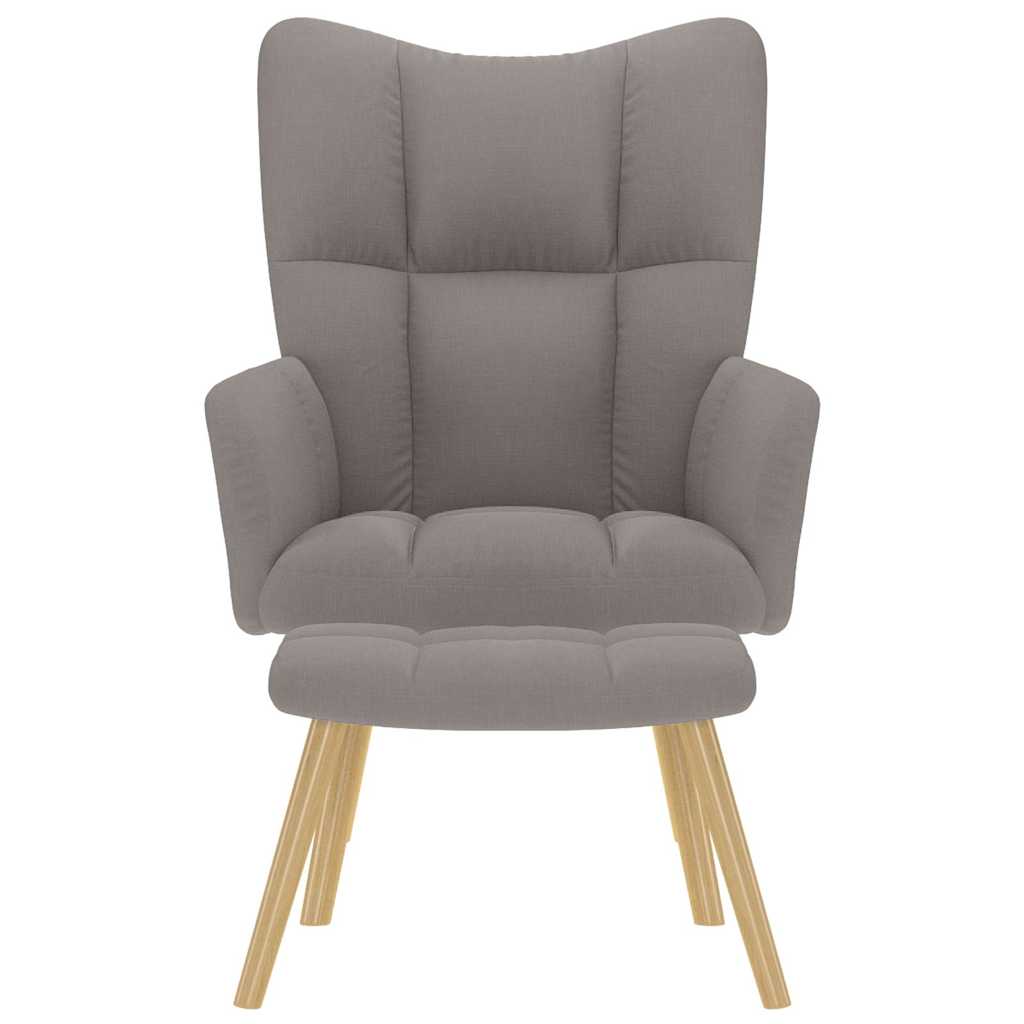 Chaise de relaxation avec repose-pied Taupe Tissu - XIOS