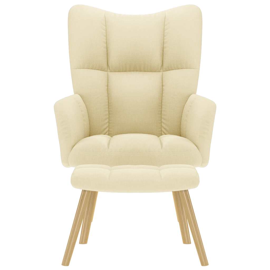 Chaise de relaxation avec repose-pied Crème Tissu - XIOS